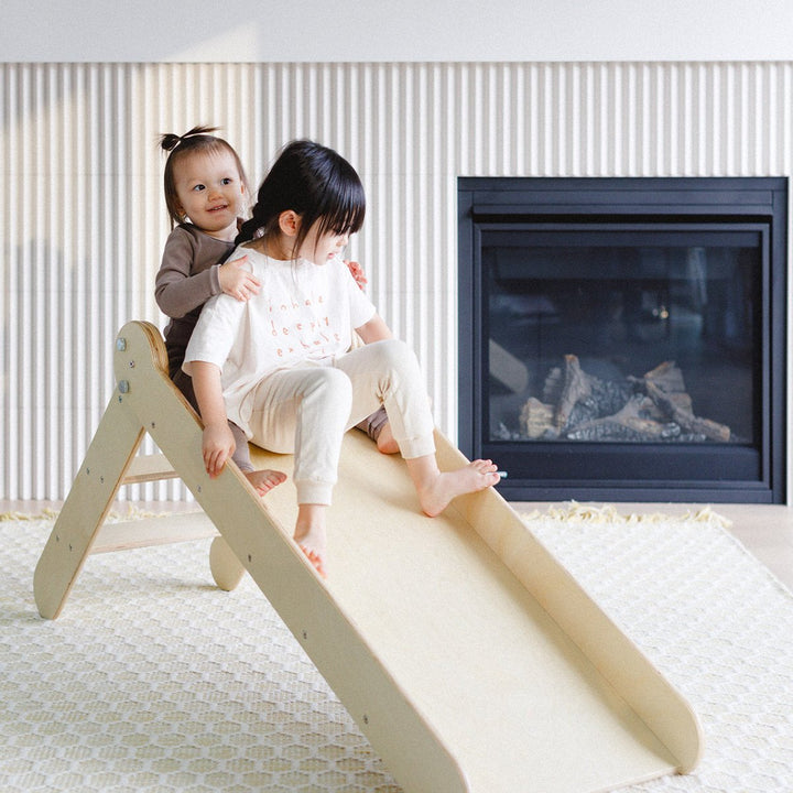 2-in-1 “Slide ’n Sketch” – Folding Kids Slide with Drawing Easel Board (Indoor Play)