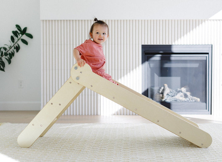 2-in-1 “Slide ’n Sketch” – Folding Kids Slide with Drawing Easel Board (Indoor Play)