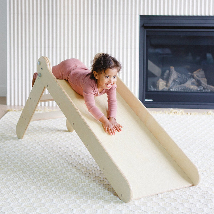 2-in-1 “Slide ’n Sketch” – Folding Kids Slide with Drawing Easel Board (Indoor Play)