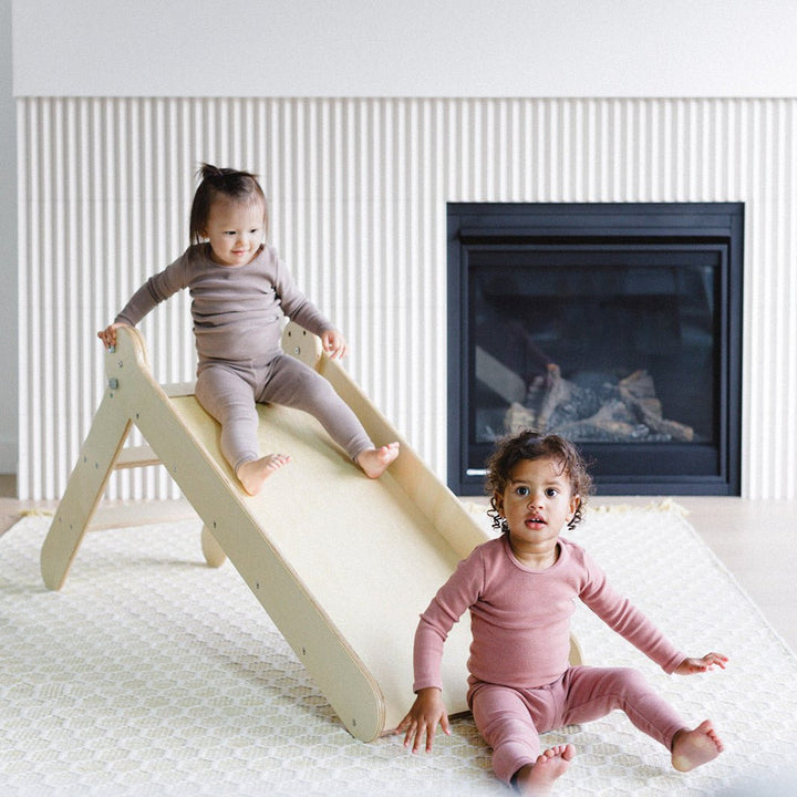 2-in-1 “Slide ’n Sketch” – Folding Kids Slide with Drawing Easel Board (Indoor Play)