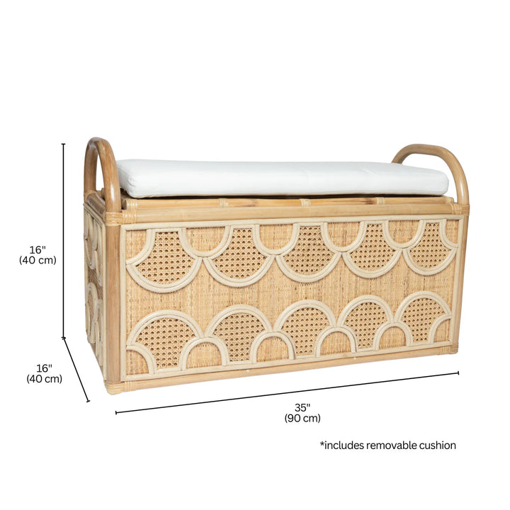 Rattan Storage Bench