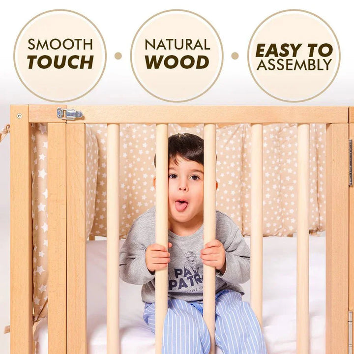 Twin Size Bed Frame for Toddlers with Fence (Twin or Full Size)