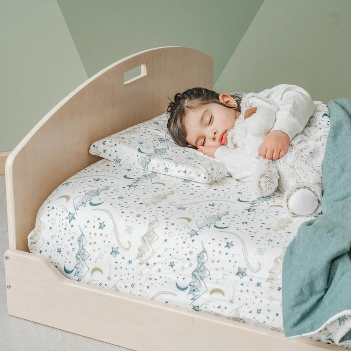 Montessori Floor Bed With Shelves (JUNIOR) Made In Canada