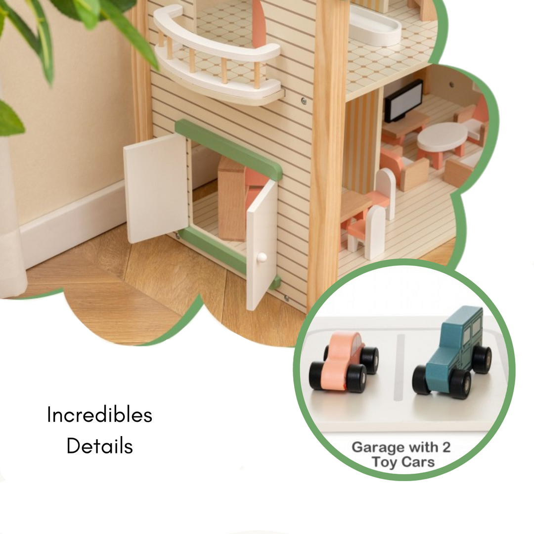 Wooden Doll House - Green