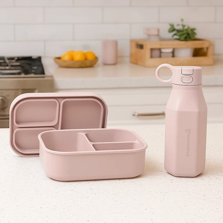 Premium Food-Grade Silicone Leak Proof Lunch Box & Water Bottle Set