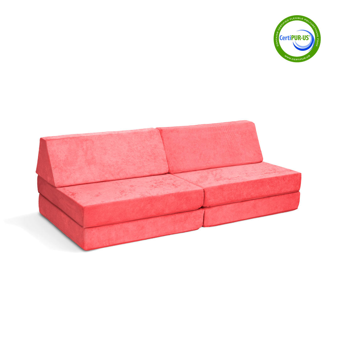 The Coconut Play Couch in Coral Crush