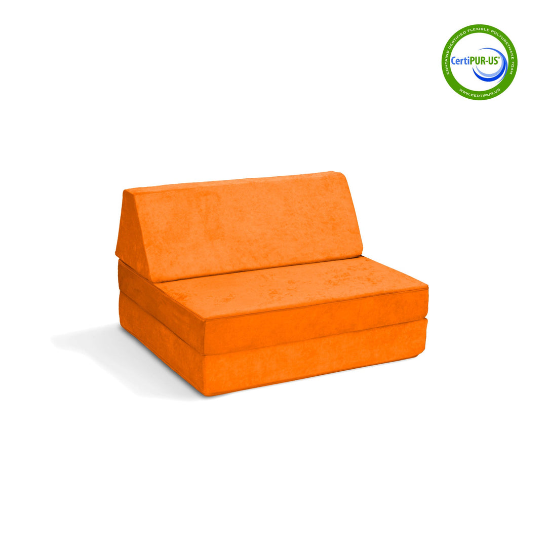 The Half-Coconut Play Couch in Twisty Tangerine