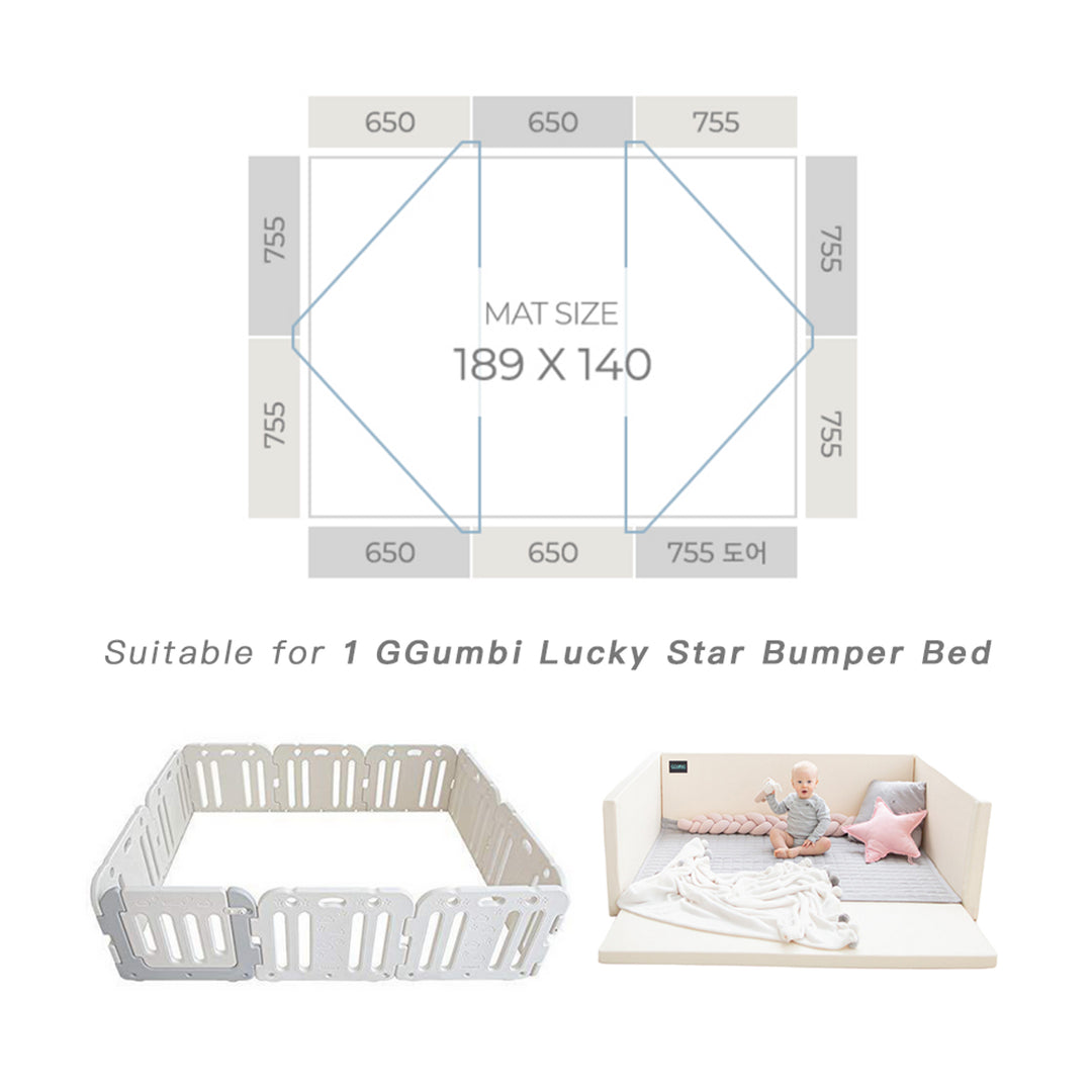 Ggumbi Lucky Star Baby Room Coco Gray 755 (For Lucky Star Bumper Bed XL)