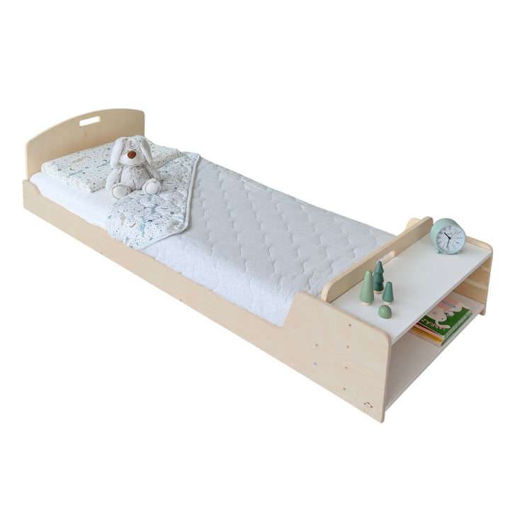 Montessori Floor Bed With Shelves (JUNIOR) Made In Canada