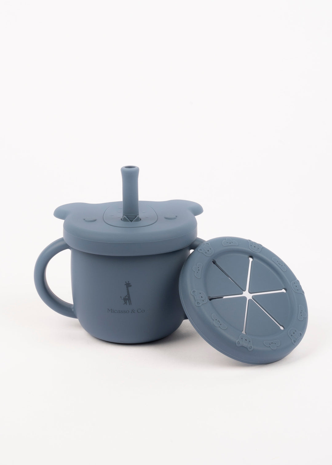 2-in-1 Silicone Training Cup | Straw & Snack Cup