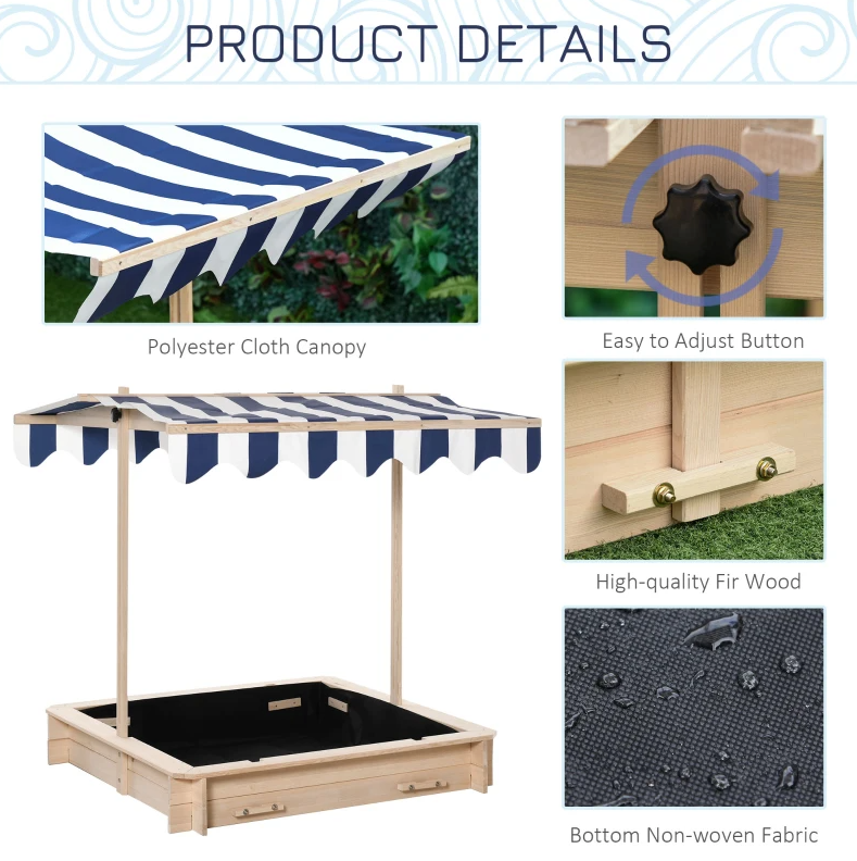 Sandbox With Adjustable Canopy