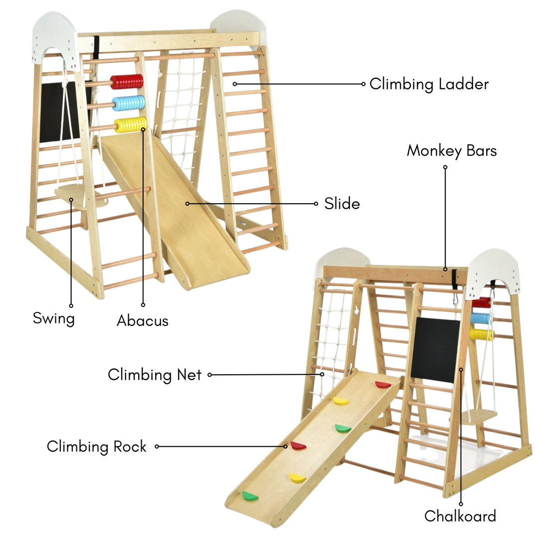 8 in 1 Wooden Jungle Gym For Kids