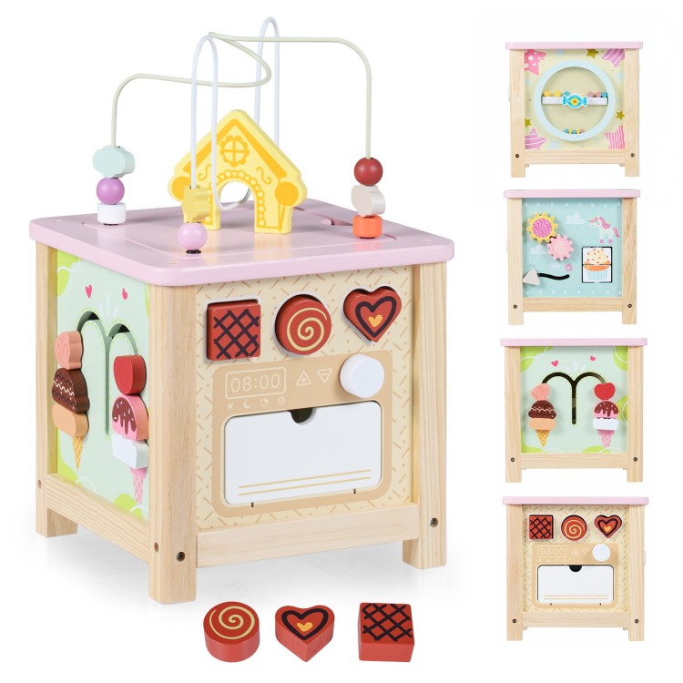 Wooden Activity Cube | Educational Sensory Toy for Toddlers