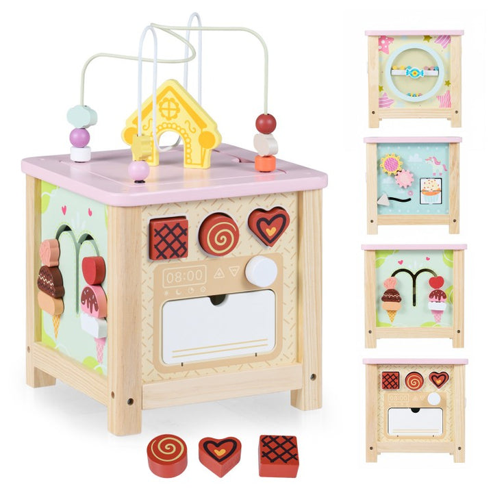 Wooden Activity Cube | Educational Sensory Toy for Toddlers