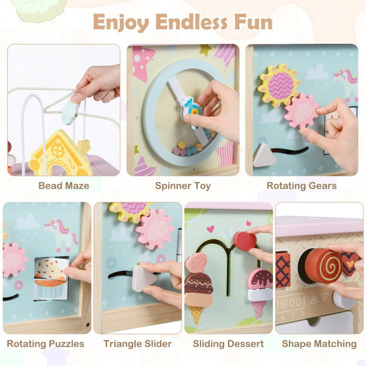 Wooden Activity Cube | Educational Sensory Toy for Toddlers