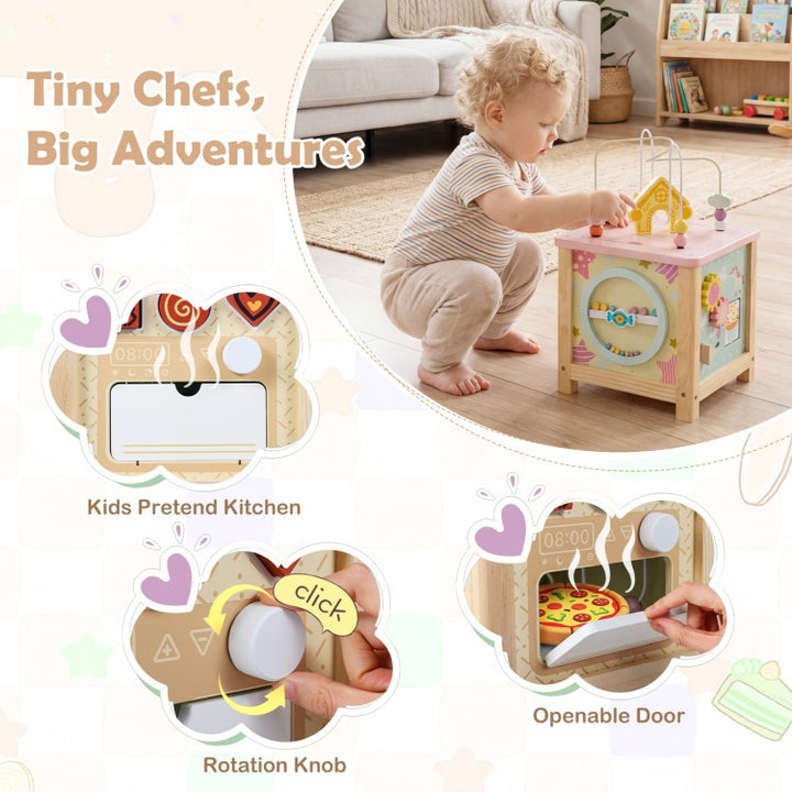 Wooden Activity Cube | Educational Sensory Toy for Toddlers