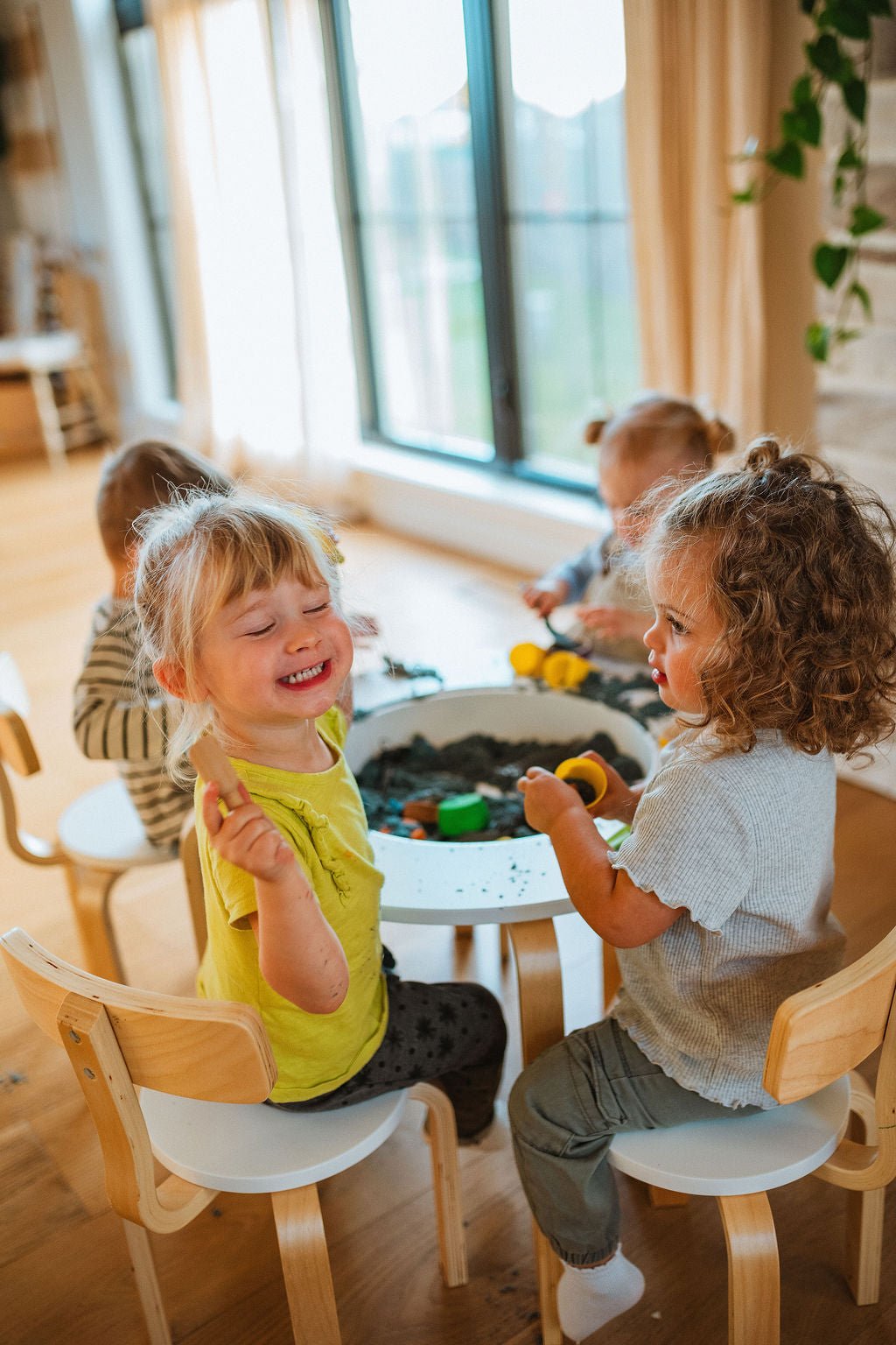 Wooden Sensory Table for Toddlers - 4-in-1 Montessori Activity Table