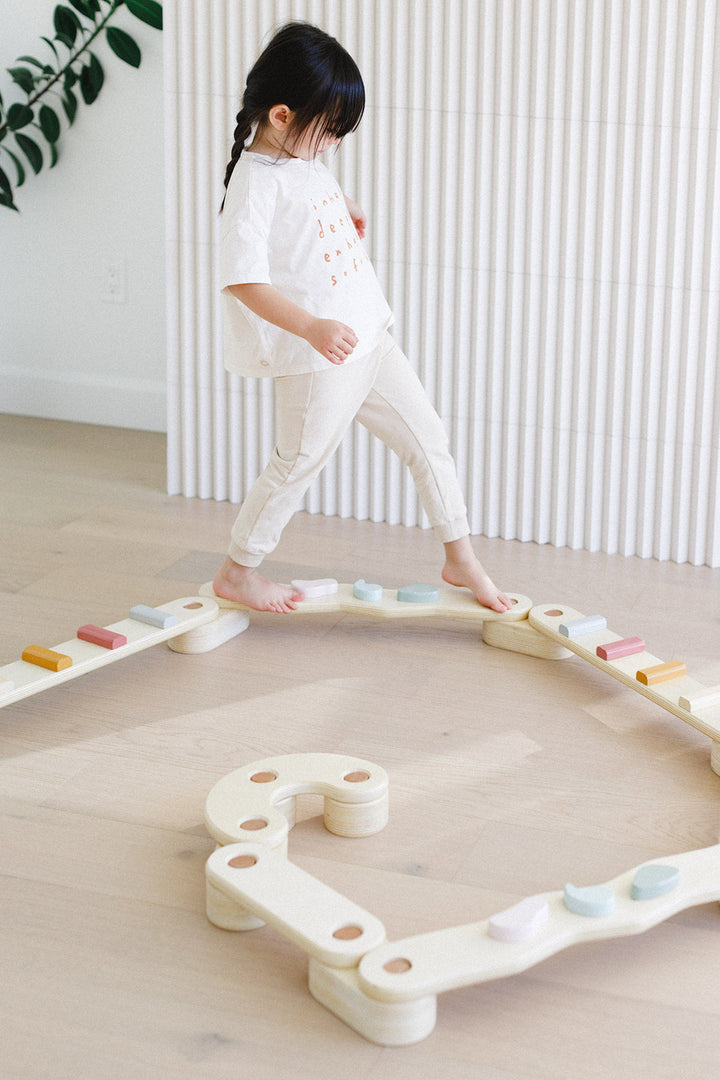 Step 'n Balance – Kids Modular Balance Beam Building Set (Indoor Gross Motor)