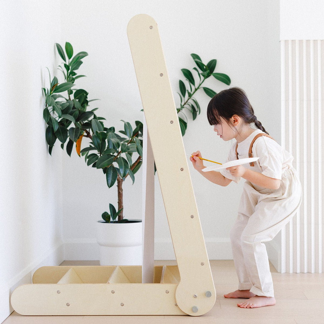 2-in-1 Slide N' Sketch Children's Folding Wooden Slide Easel