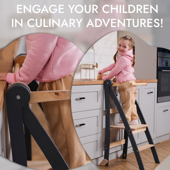 Learning Tower: Foldable Step Stool for Toddlers - Ivory