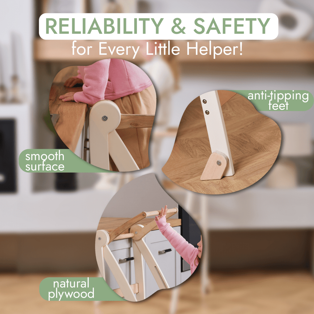 Learning Tower: Foldable Step Stool for Toddlers - Ivory