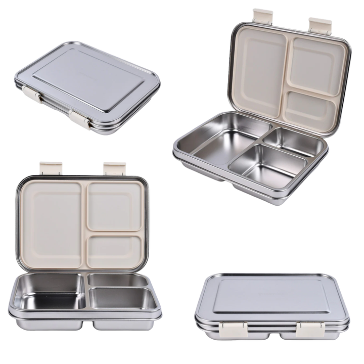 Stainless Steel Leak-Proof Bento Lunch Box with Compartments for Kids & Adults