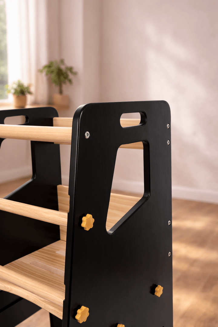 Learning Tower - Toddler Kitchen Stool (Black) With Stabilizers