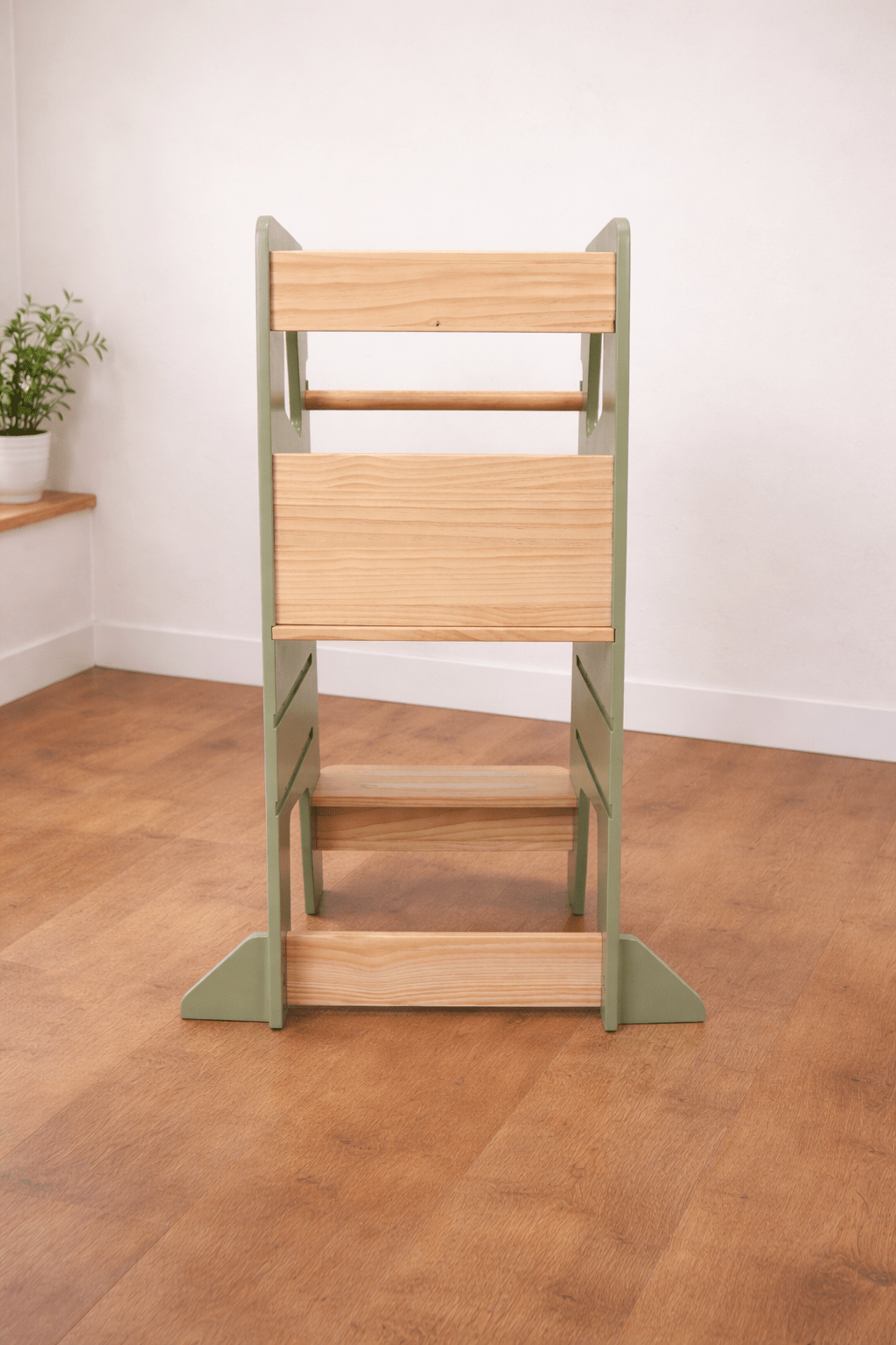 Learning Tower - Toddler Kitchen Stool (Sage) With Stabilizers