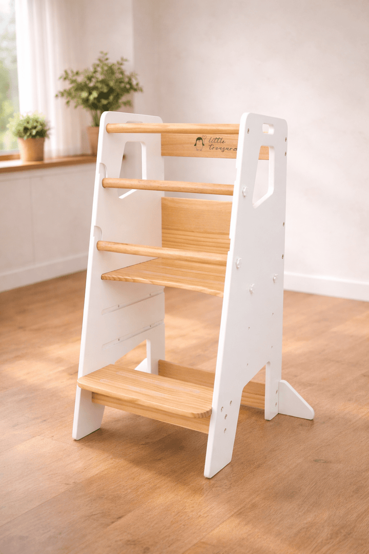 Learning Tower - Toddler Kitchen Stool (White) With Stabilizers