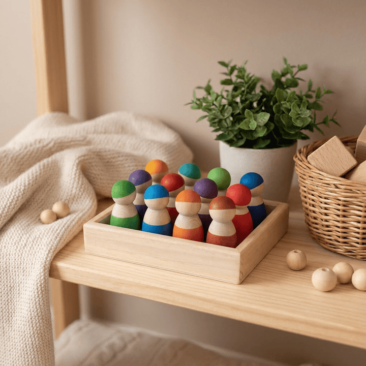 Montessori Wooden Peg Dolls Set