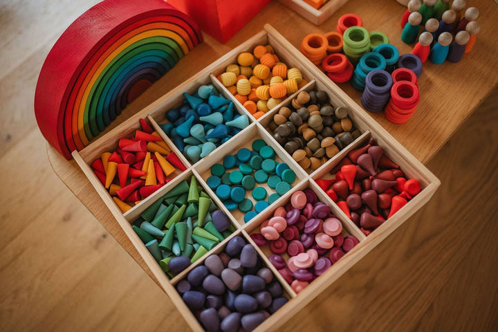 Natural Play Elements – 9 Wooden Loose Parts Type (324 parts)