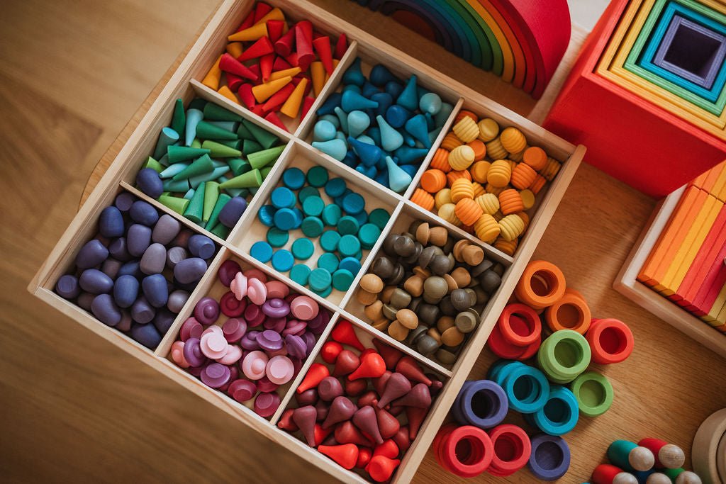 Natural Play Elements – 9 Wooden Loose Parts Type (324 parts)