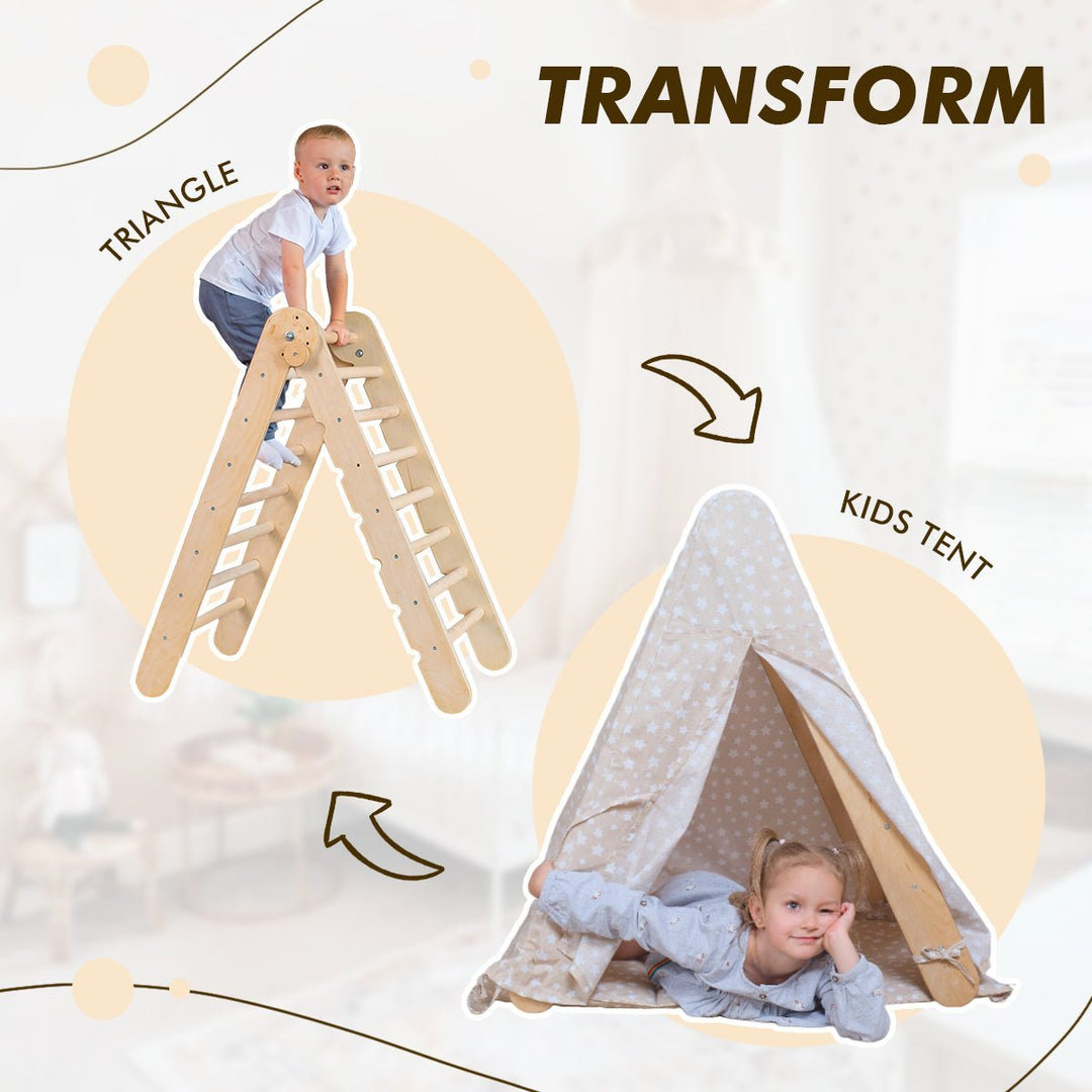Tent Cover & Mat for Pikler Climbing Triangle – Play Fort Canopy Accessory