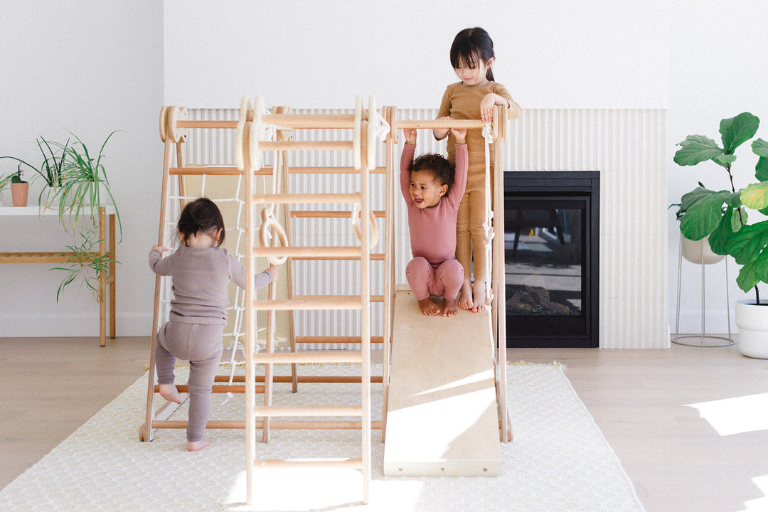 6-in-1 Indoor Jungle Gym for Kids (Climber, Slide, Swing, Monkey Bars)