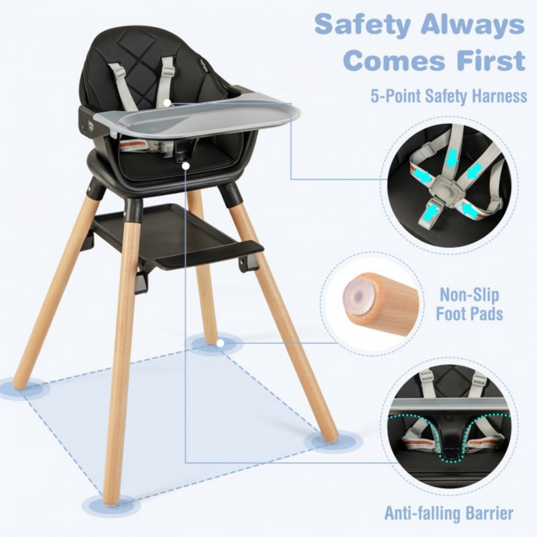 6 In 1 Convertible Baby High Chair