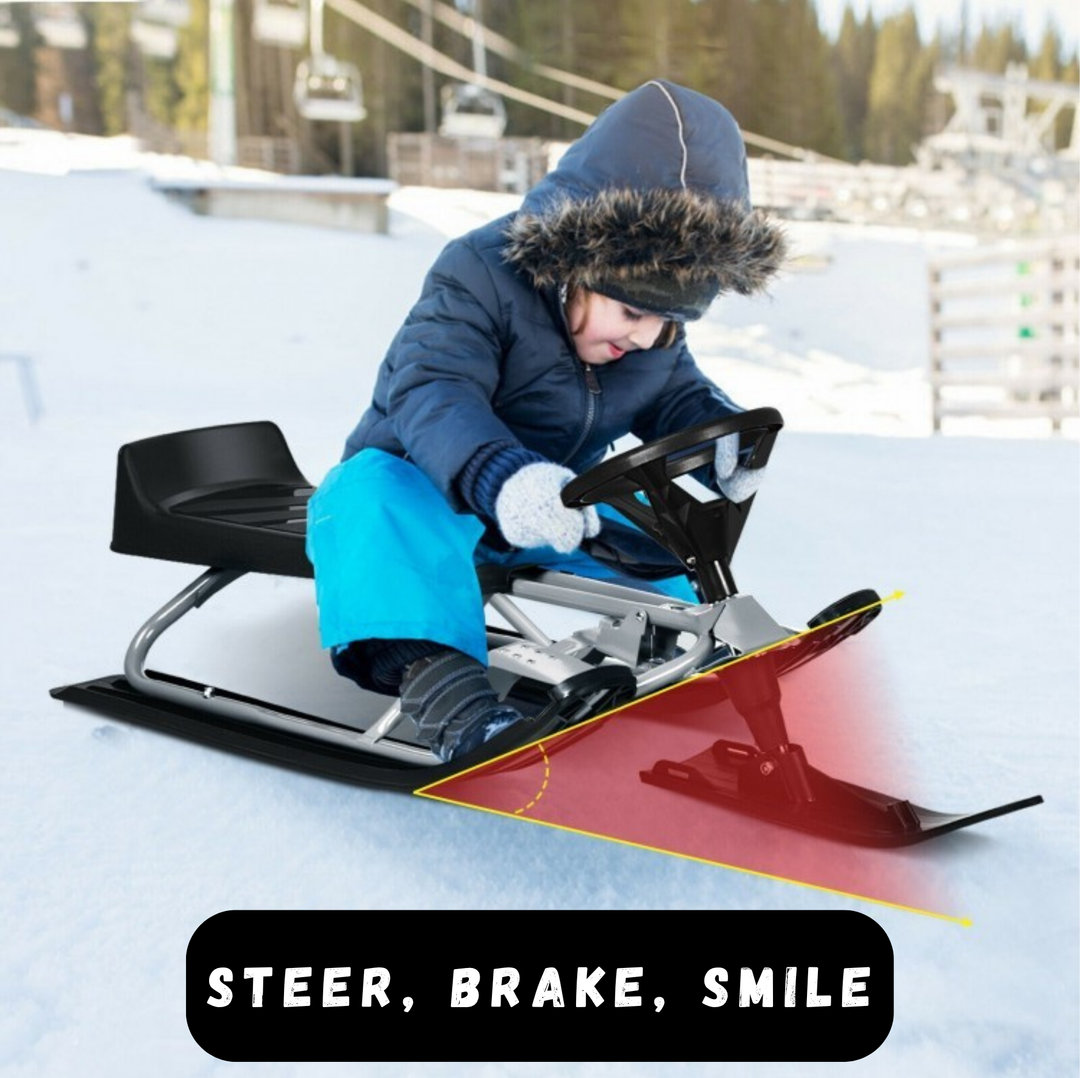 Snow Sled with Steering Wheel