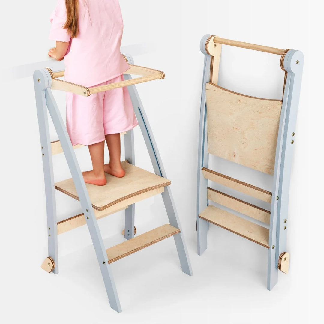 Learning Tower: Foldable Step Stool for Toddlers - Grey