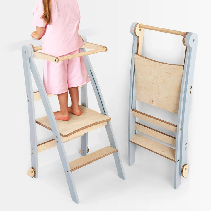 Learning Tower: Foldable Step Stool for Toddlers - Grey