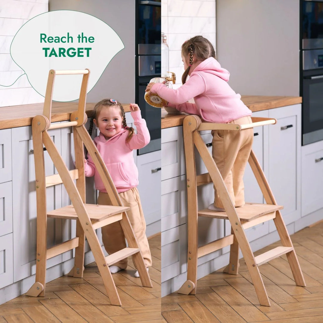 Learning Tower: Foldable Step Stool for Toddlers - Beige