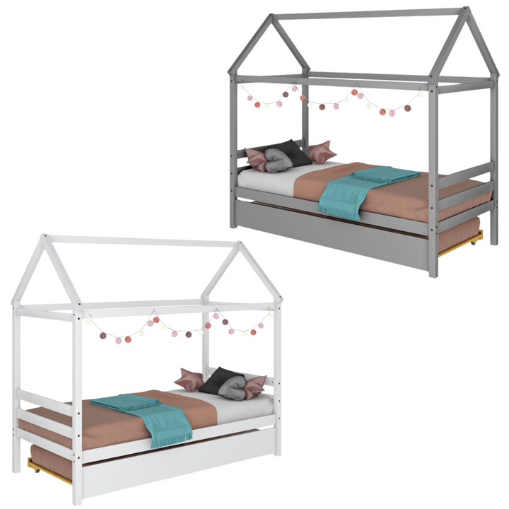 Toddler House Bed With Trundle - TWIN SIZE