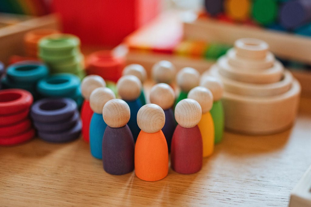 Wooden Rings & Peg Dolls Set