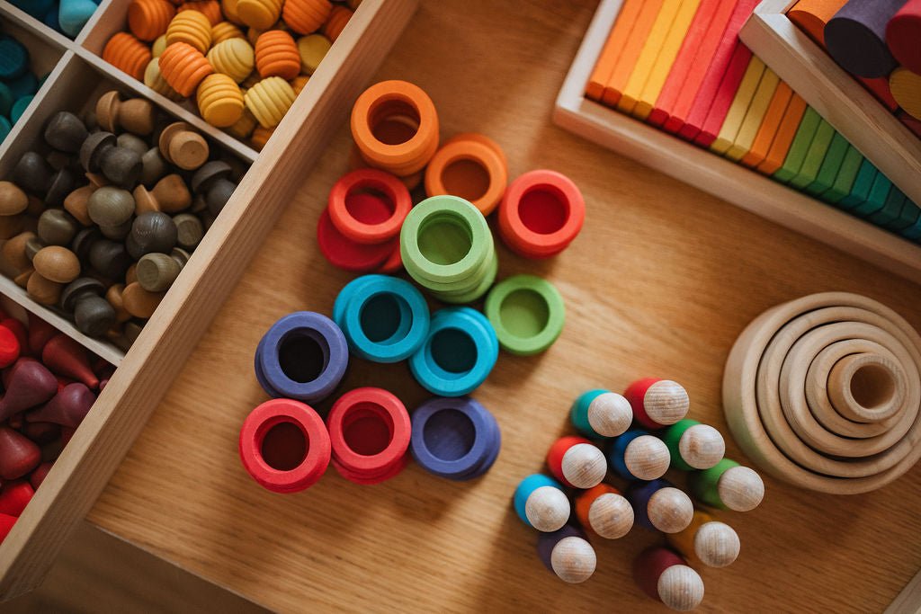 Wooden Rings & Peg Dolls Set